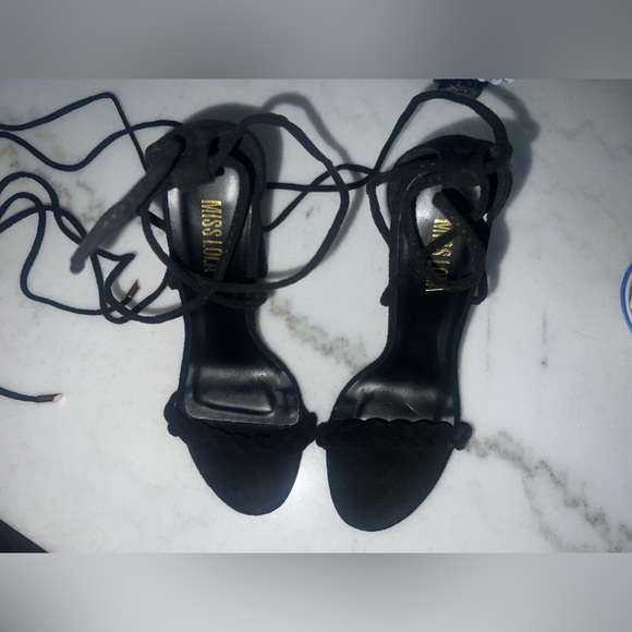 Miss Lola black suede block heel - Picture 5 of 5